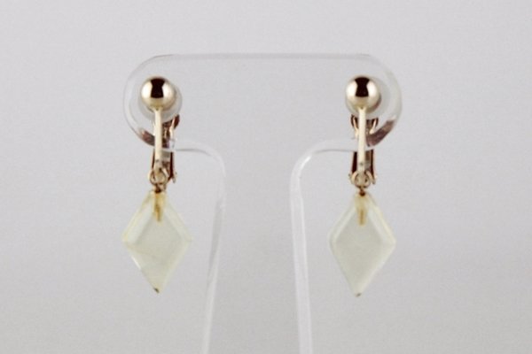 画像2: 琥珀イヤリング (2)