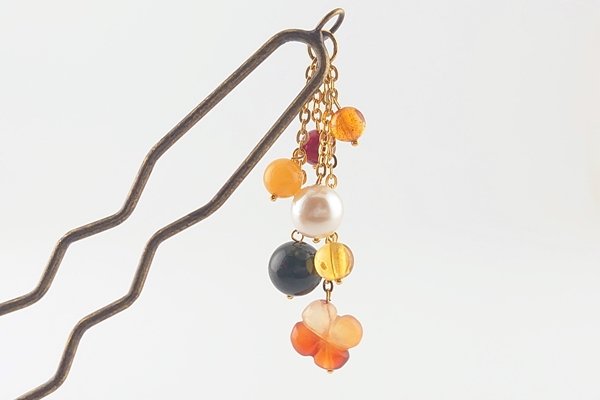 画像2: 琥珀かんざし (2)