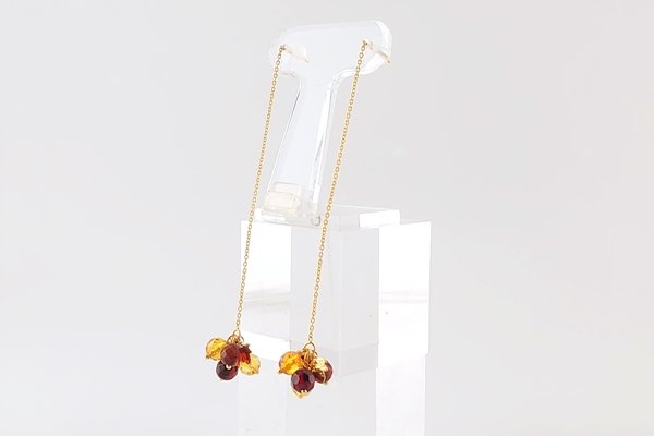 画像2: 琥珀ピアス (2)