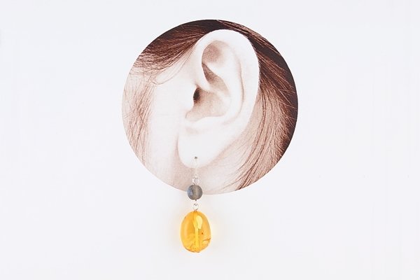 画像9: 琥珀ネックレス・ピアスセット品 (9)