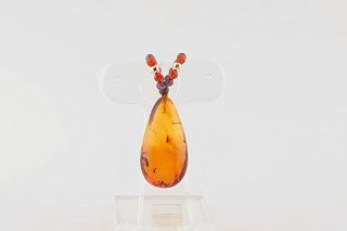 久慈琥珀丸玉(大玉13～14㎜) ネックレス45.5 ㎝クリアアンバー　最終価格 45cm】1cm丸玉グリーンアンバーの琥珀ネックレス【バルト海産】