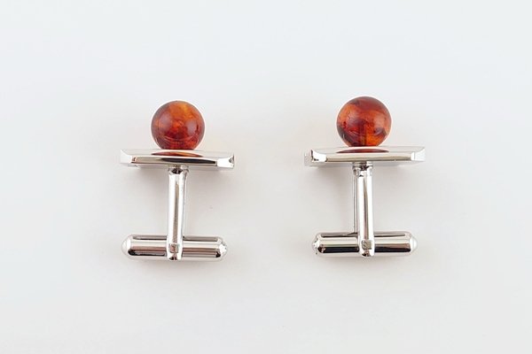 画像5: 久慈産琥珀カフスセット (5)