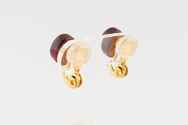 画像4: 久慈産琥珀イヤリング (4)