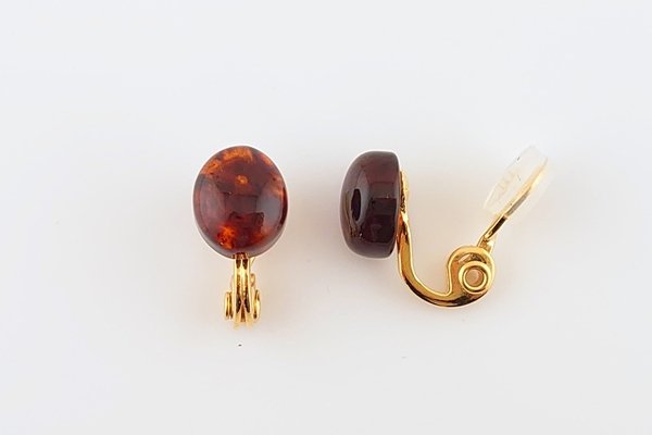 画像5: 久慈産琥珀イヤリング (5)