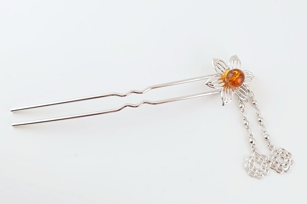 画像2: 琥珀かんざし (2)