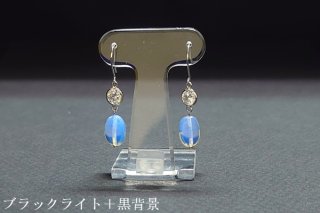 ブルーアンバーセット品（ネックレス＋ピアス） - 久慈琥珀