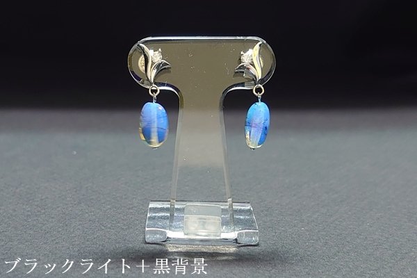 画像1: ブルーアンバーピアス (1)