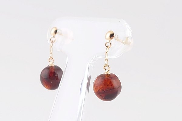 画像1: 久慈産琥珀ピアス (1)