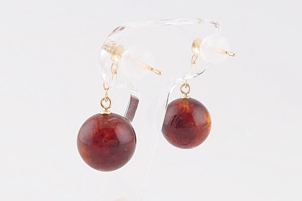 画像4: 久慈産琥珀ピアス (4)