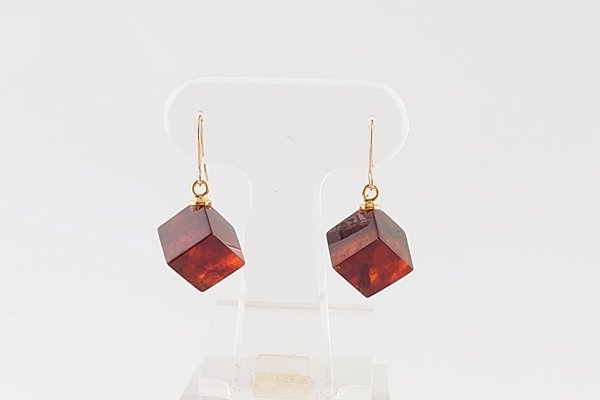 画像1: 久慈産琥珀ピアス (1)