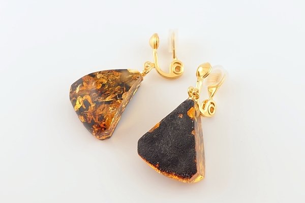 画像5: 琥珀イヤリング (5)