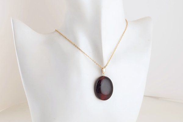 画像5: 久慈産琥珀ペンダント (5)