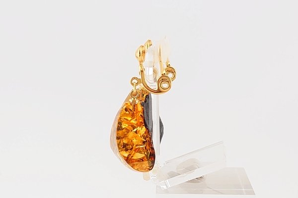 画像3: 琥珀イヤリング (3)