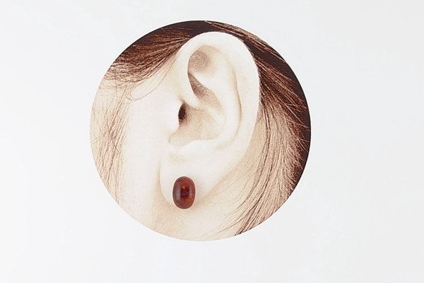 画像7: 久慈産琥珀ピアス (7)