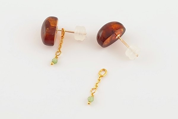 画像5: 久慈産琥珀ピアス (5)