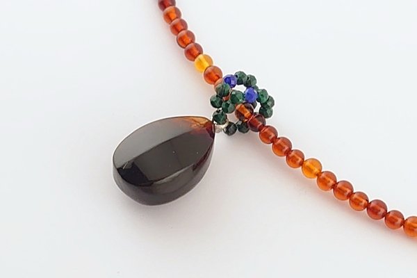 画像2: 久慈産琥珀ペンダント（琥珀ネックレス付き） (2)