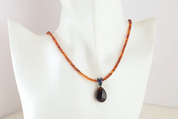 画像5: 久慈産琥珀ペンダント（琥珀ネックレス付き） (5)