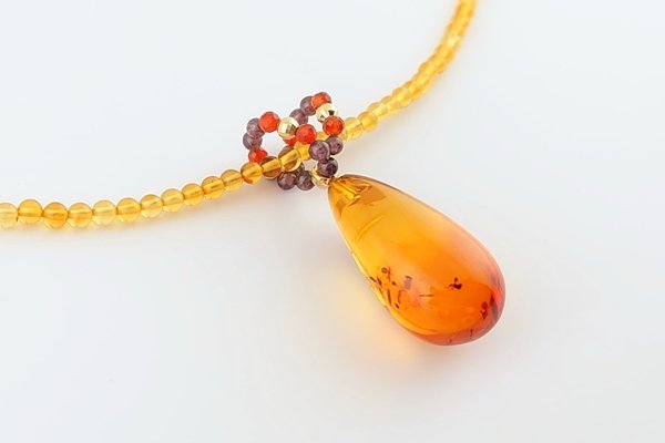 画像2: 琥珀ペンダント（ネックレス付き） (2)