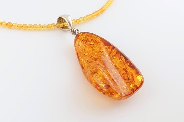 画像2: 琥珀ペンダント（ネックレス付き） (2)