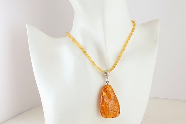 画像6: 琥珀ペンダント（ネックレス付き） (6)