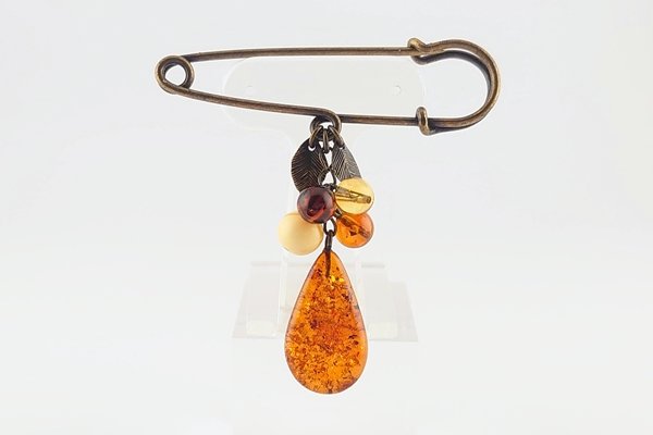 画像1: 琥珀ブローチ (1)
