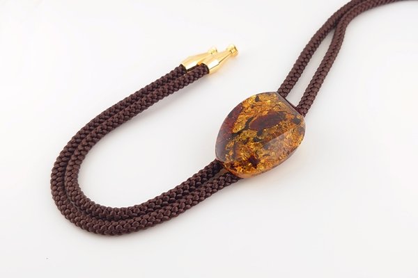 画像1: 琥珀ループタイ (1)