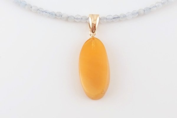 画像2: 久慈産琥珀ペンダント（ネックレス付き） (2)