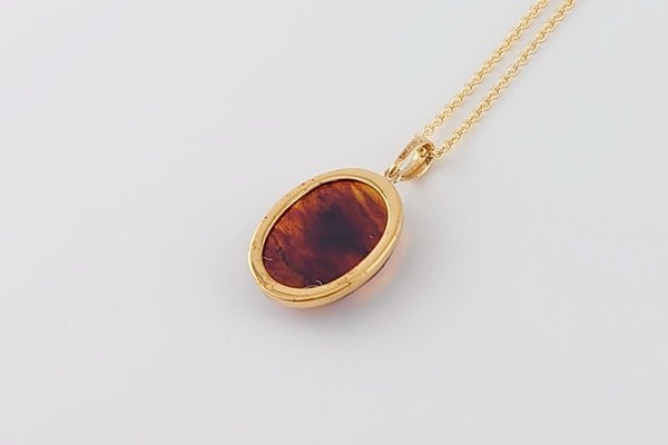 画像5: 久慈産琥珀ペンダント（チェーンネックレス付き） (5)