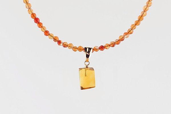 画像2: 久慈産琥珀ペンダント（ネックレス付き） (2)