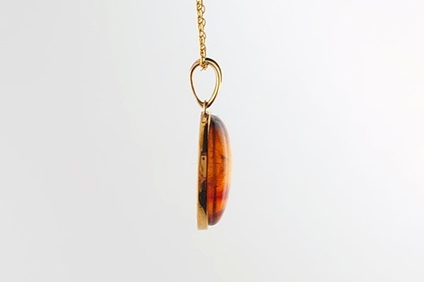 画像3: 久慈産琥珀ペンダント（チェーンネックレス付き） (3)