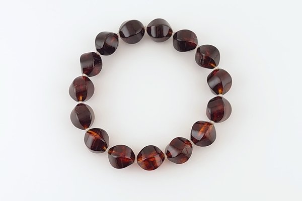 画像1: 久慈産琥珀ブレスレット (1)