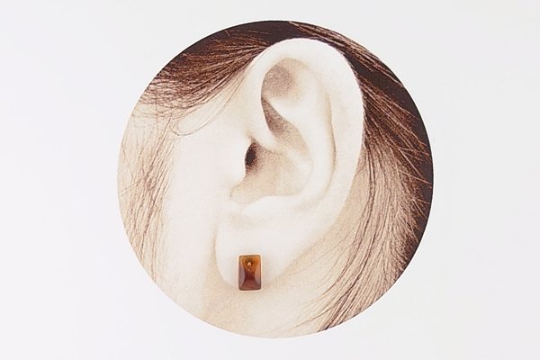 画像6: 【片耳】久慈産琥珀ピアス (6)