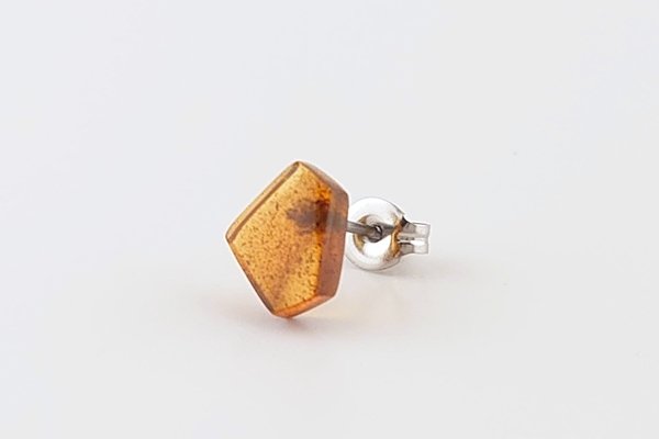 画像1: 【片耳】久慈産琥珀ピアス (1)