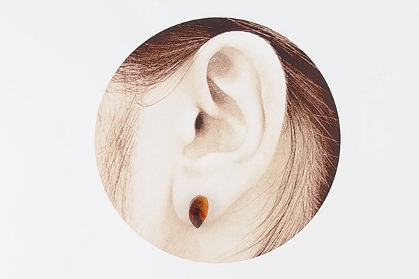 画像6: 【片耳】久慈産琥珀ピアス (6)