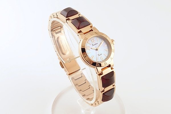 画像1: 久慈産琥珀　ソーラーパワーウォッチ (1)