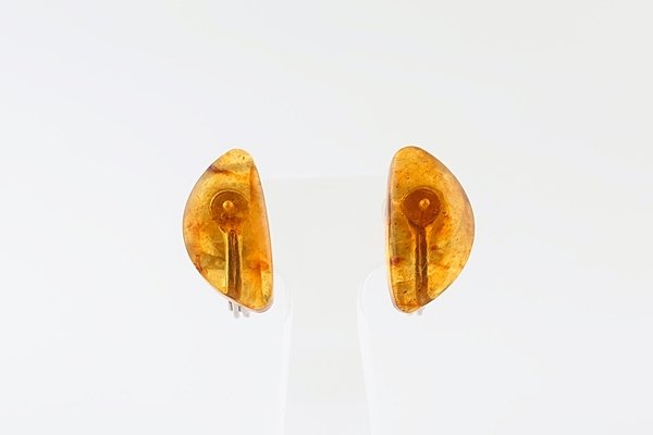 画像1: 久慈産琥珀イヤリング (1)