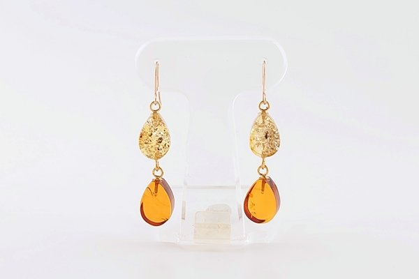画像1: 琥珀ピアス (1)