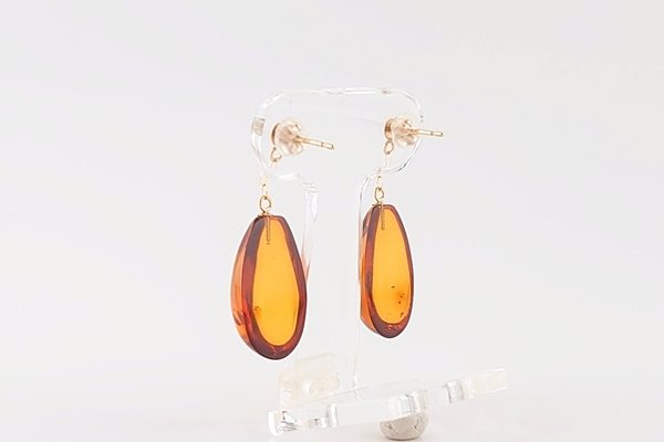 画像4: 琥珀ピアス (4)