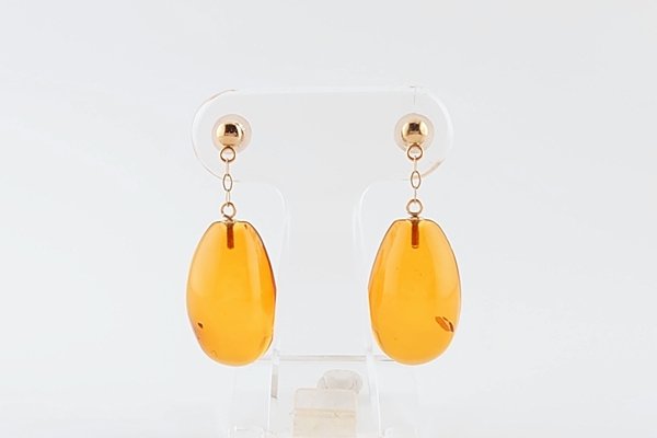 画像1: 琥珀ピアス (1)
