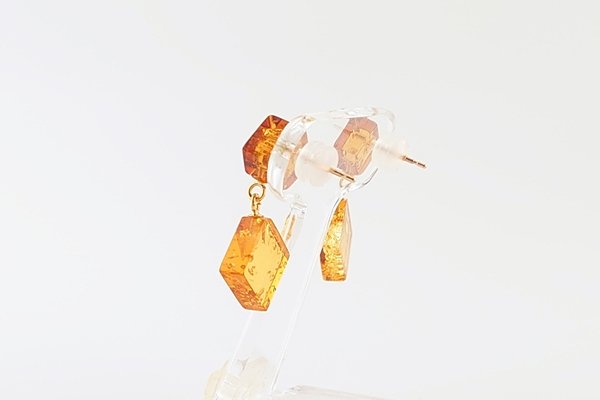 画像4: 琥珀ピアス (4)