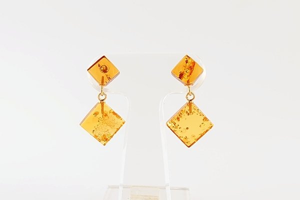 画像1: 琥珀ピアス (1)