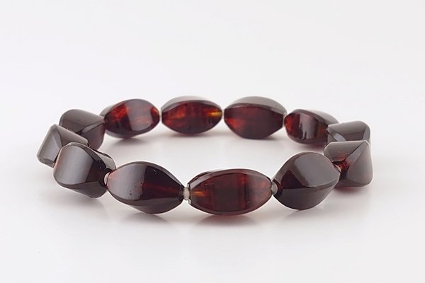 画像1: 久慈産琥珀ブレスレット (1)