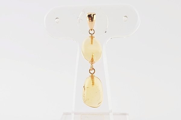 画像4: ブルーアンバーペンダント (4)