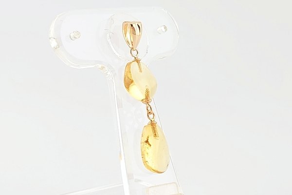 画像7: ブルーアンバーペンダント (7)