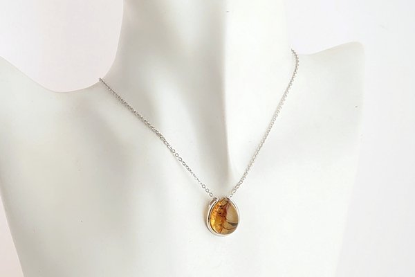 画像8: ブルーアンバーペンダント (8)