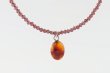 画像1: 久慈産琥珀ネックレス（ガーネット） (1)