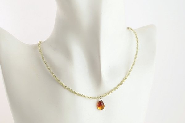 画像5: 久慈産琥珀ネックレス（ペリドット） (5)