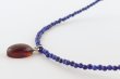 画像3: 久慈産琥珀ネックレス（ラピスラズリ） (3)