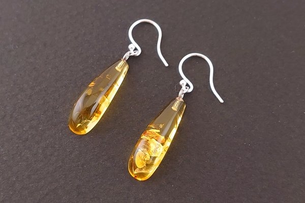 画像1: 琥珀ピアス (1)